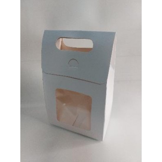 Коробка крафтовая с окошком 10*15,5*6 см цв. белый, цена за 1 шт